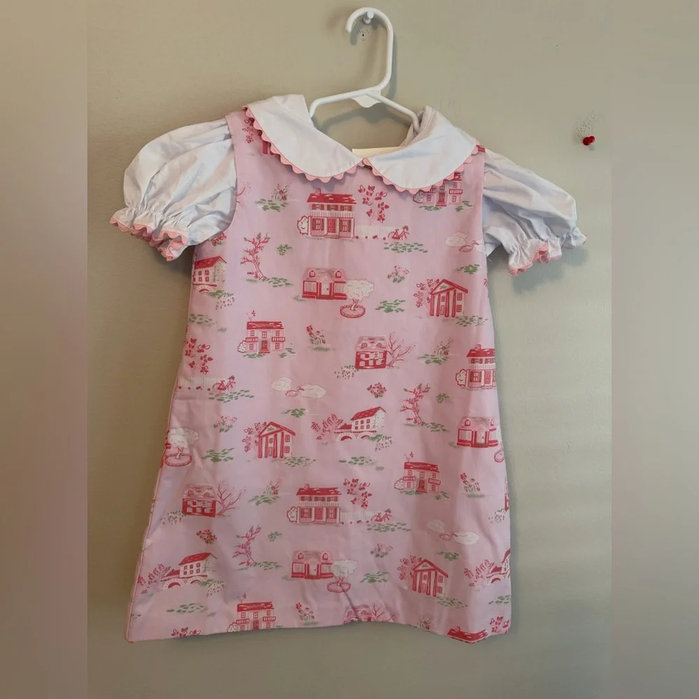 The Beaufort Bonnet Company Town and Toile Apron Dress with White Top